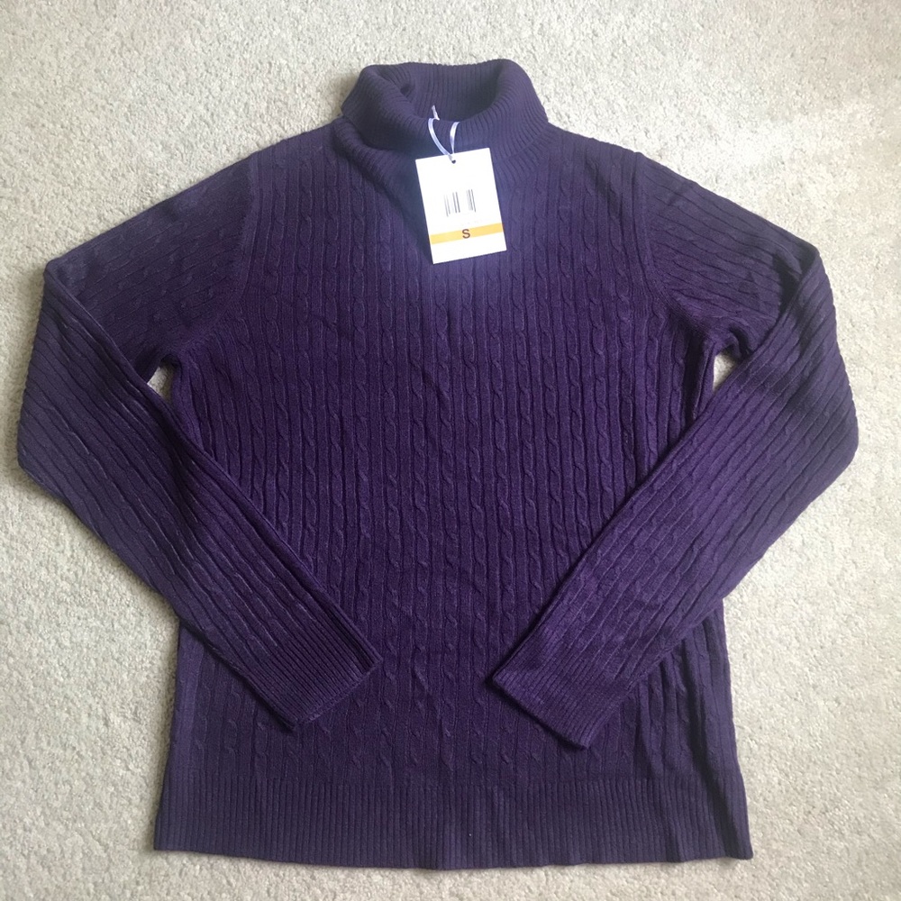 Dark purple turtleneck sweater